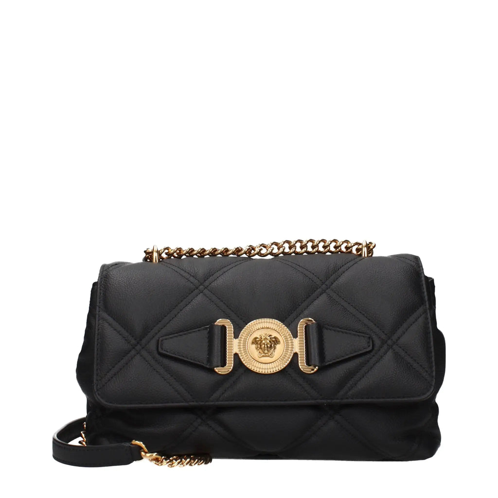 Versace Versace Black Leather Shoulder Bag