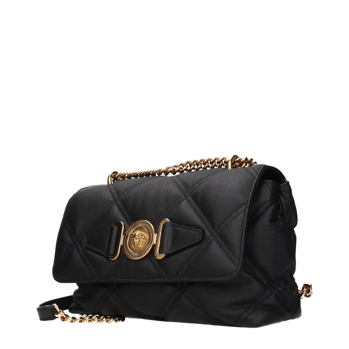 Versace Versace Black Leather Shoulder Bag