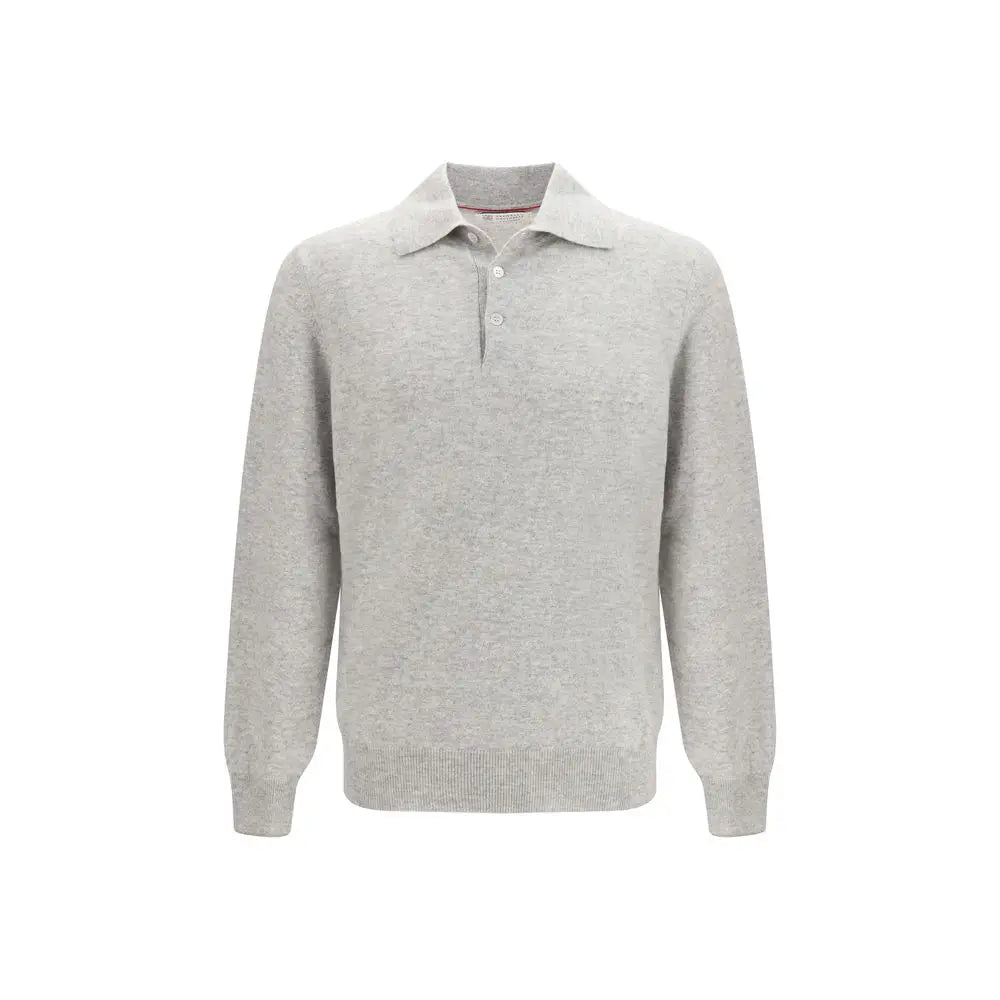 Brunello Cucinelli Brunello Cucinelli Gray Cashmere Polo Shirt