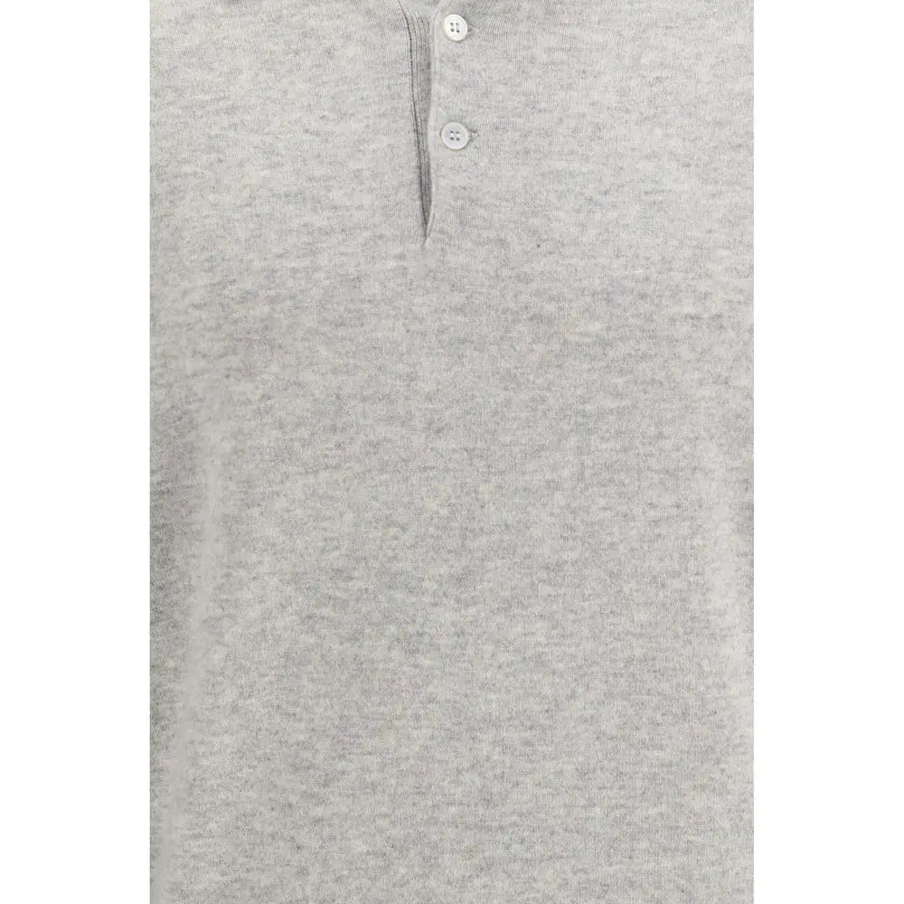 Brunello Cucinelli Brunello Cucinelli Gray Cashmere Polo Shirt