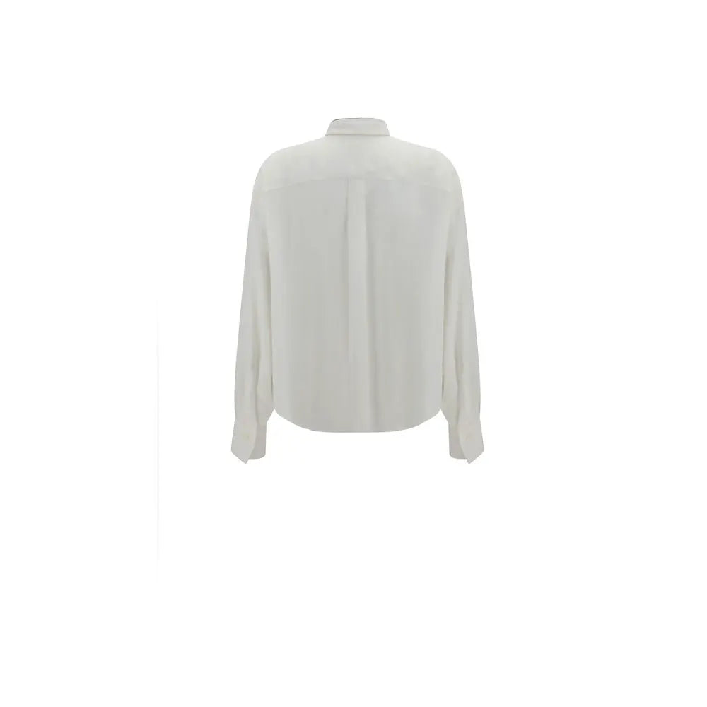Brunello Cucinelli Brunello Cucinelli White Silk Dress Shirt