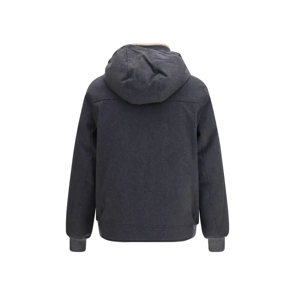 Brunello Cucinelli Brunello Cucinelli Gray Wool Oves Aries Shell Jacket