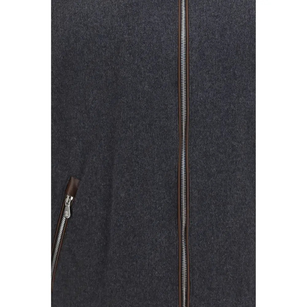 Brunello Cucinelli Brunello Cucinelli Gray Wool Oves Aries Shell Jacket