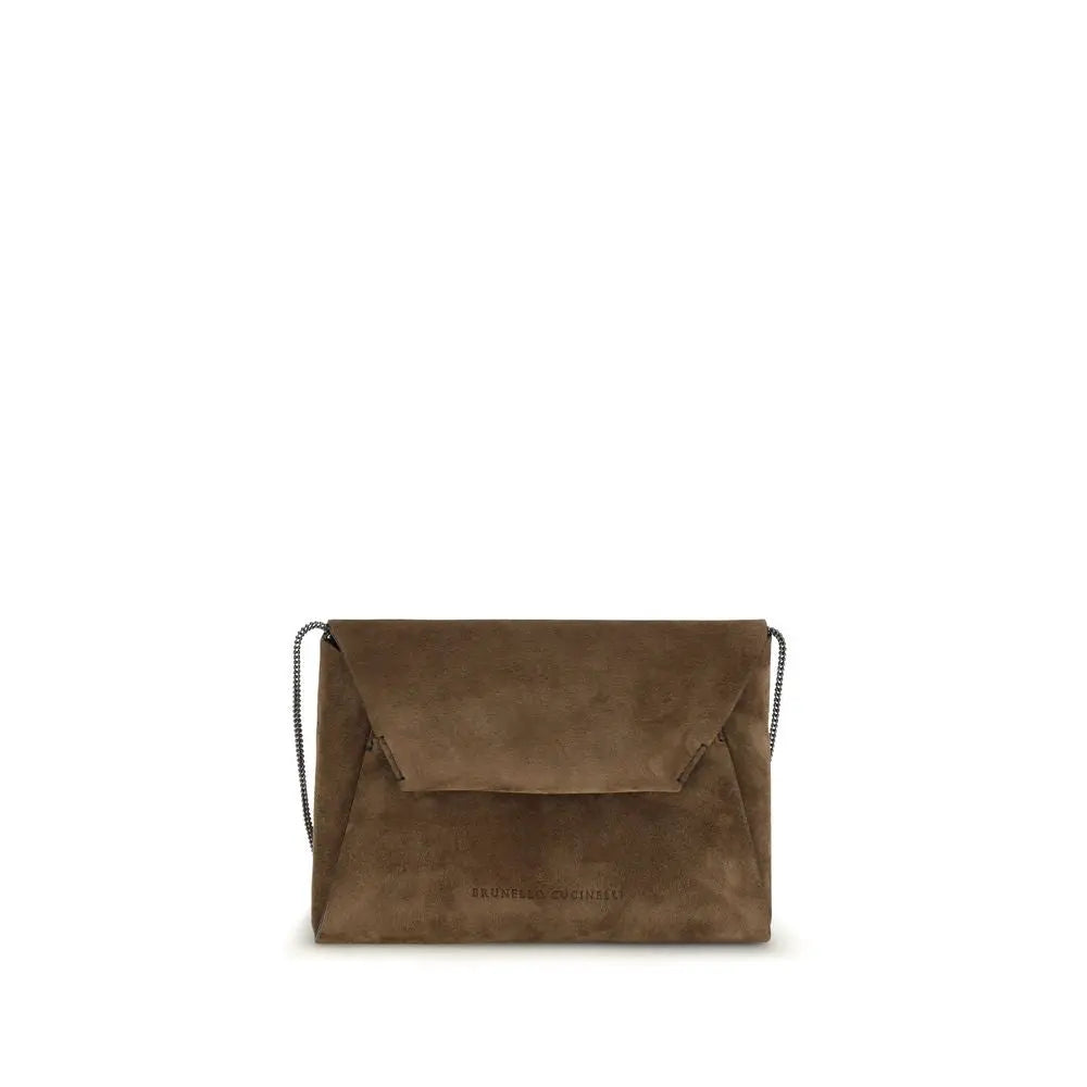 Brunello Cucinelli Brunello Cucinelli Brown Calf Leather Bos Taurus Shoulder Bag