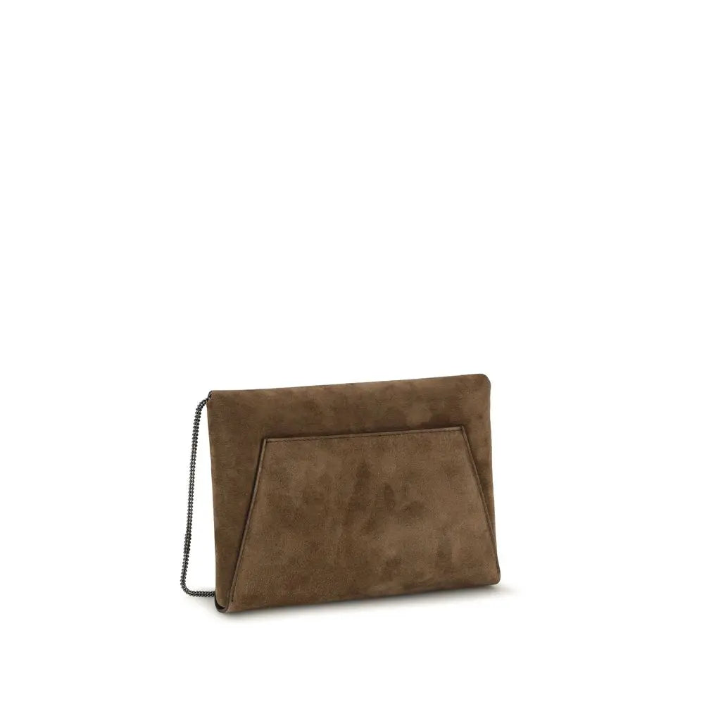 Brunello Cucinelli Brunello Cucinelli Brown Calf Leather Bos Taurus Shoulder Bag