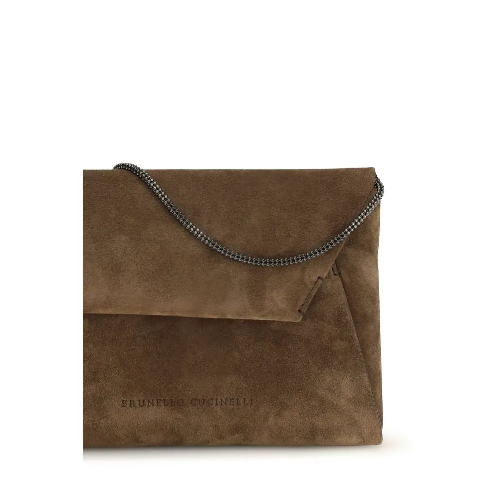 Brunello Cucinelli Brunello Cucinelli Brown Calf Leather Bos Taurus Shoulder Bag