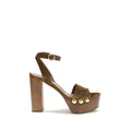 Gianvito Rossi Gianvito Rossi Brown Suede Leather Platform Sandals