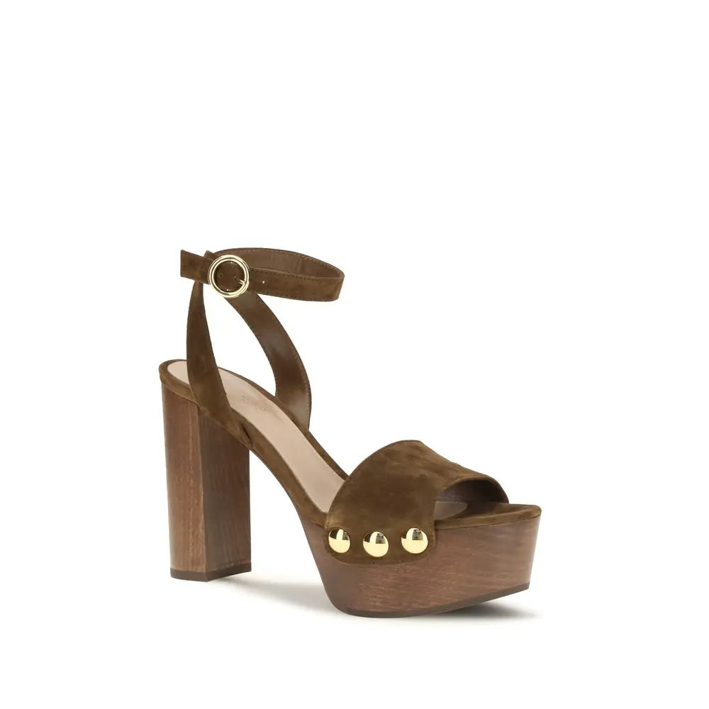 Gianvito Rossi Gianvito Rossi Brown Suede Leather Platform Sandals