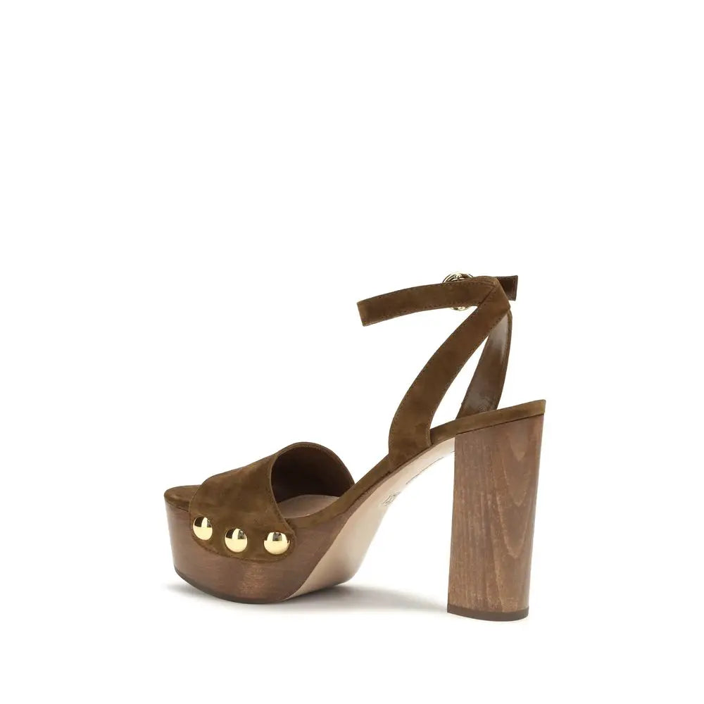 Gianvito Rossi Gianvito Rossi Brown Suede Leather Platform Sandals