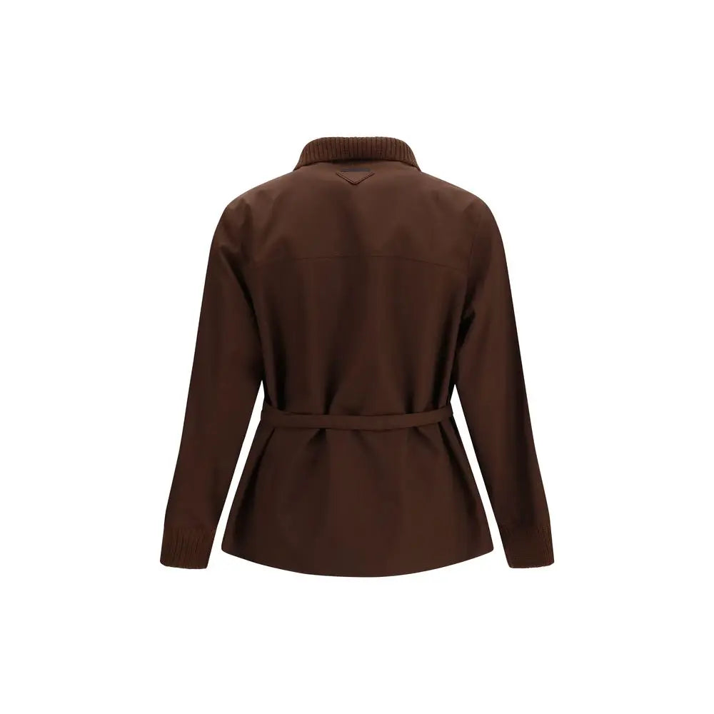 Prada Prada Brown Polyester Full-Length Jacket