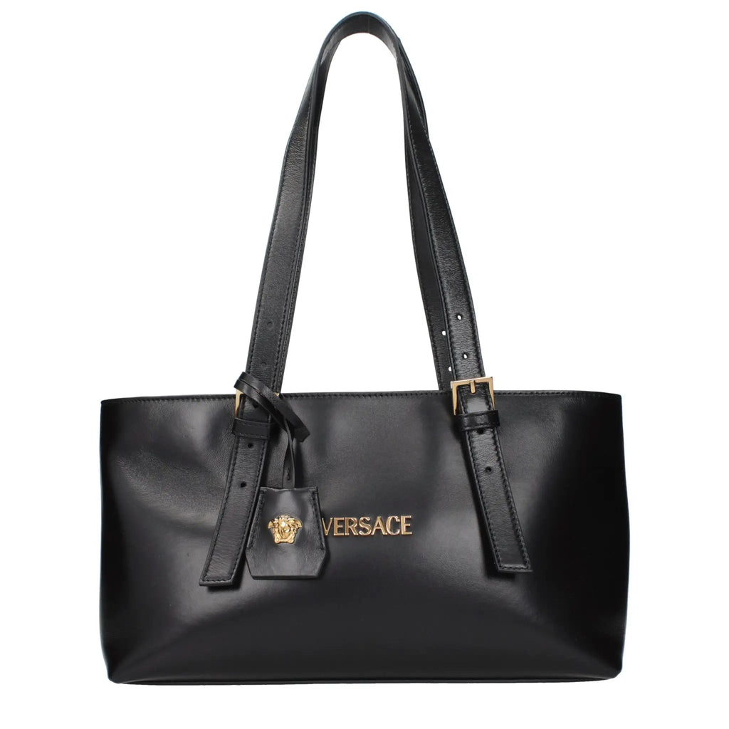 Versace Black Leather Shoulder Bag