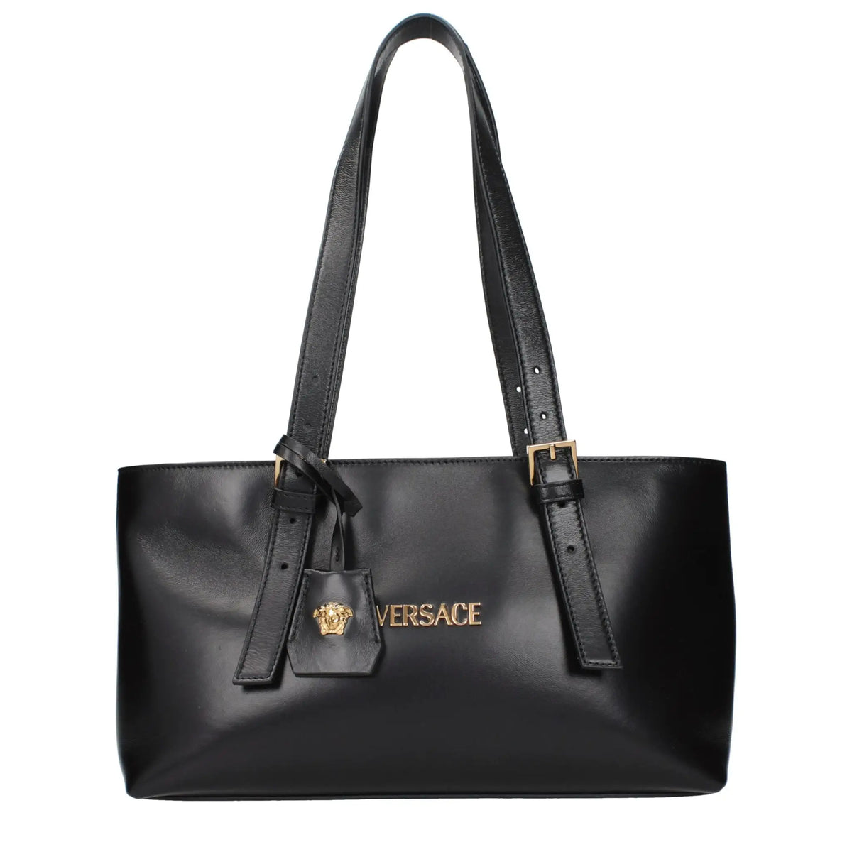 Versace Black Leather Shoulder Bag