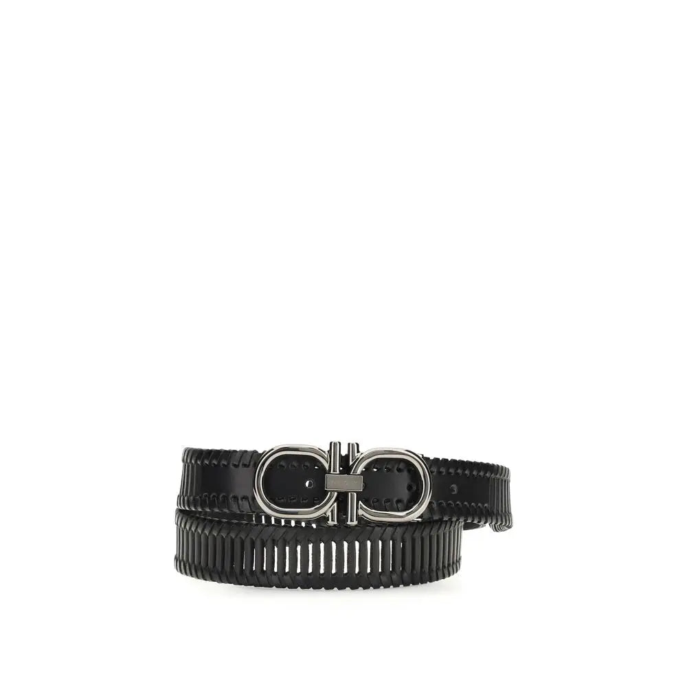 Ferragamo Ferragamo Black Calf Leather Bos Taurus Regular Belt