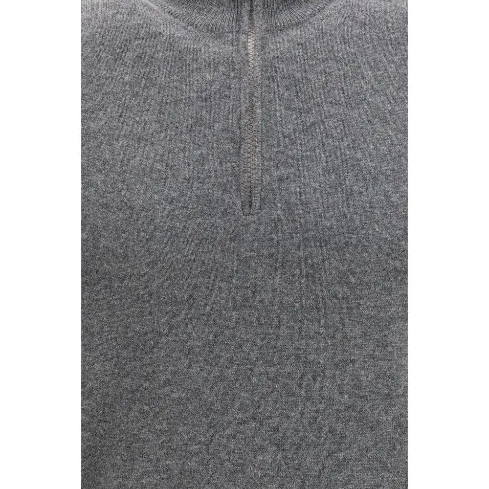 Brunello Cucinelli Gray Cashmere Sweatshirt