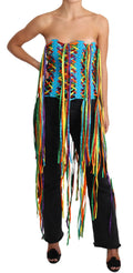Dolce & Gabbana Multicolor Strings Bustier Polyester Corset Top by Dolce & Gabbana