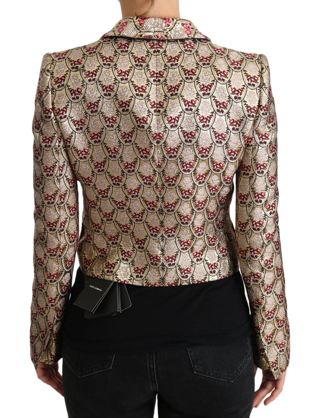 Dolce & Gabbana Gold Floral Sequined Blazer Coat Jacket by Dolce & Gabbana