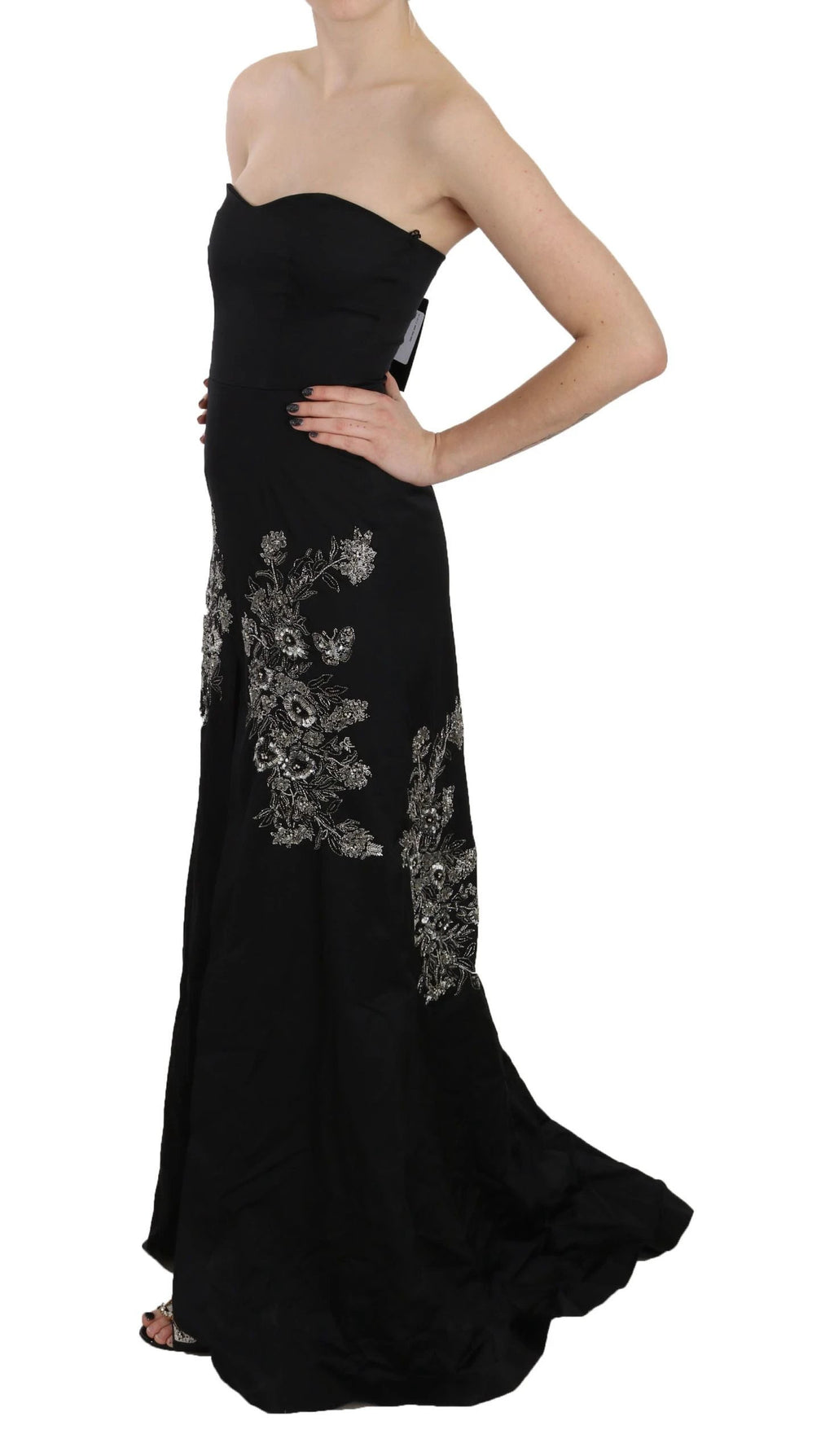 John Richmond Black Sequined Flare Ball Gown Dress by John Richmond