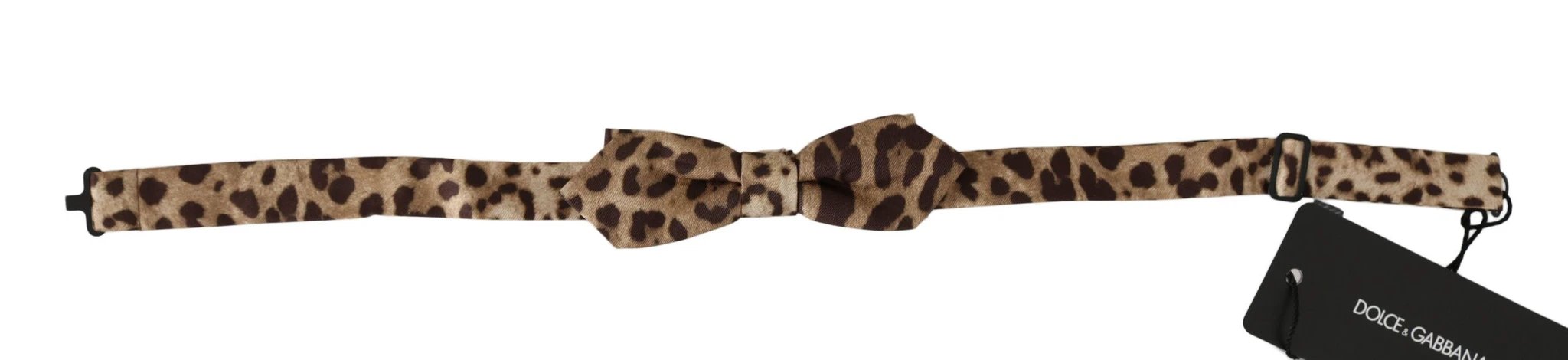 Dolce & Gabbana Brown Leopard Silk Adjustable Neck Papillon Men Bow Tie by Dolce & Gabbana
