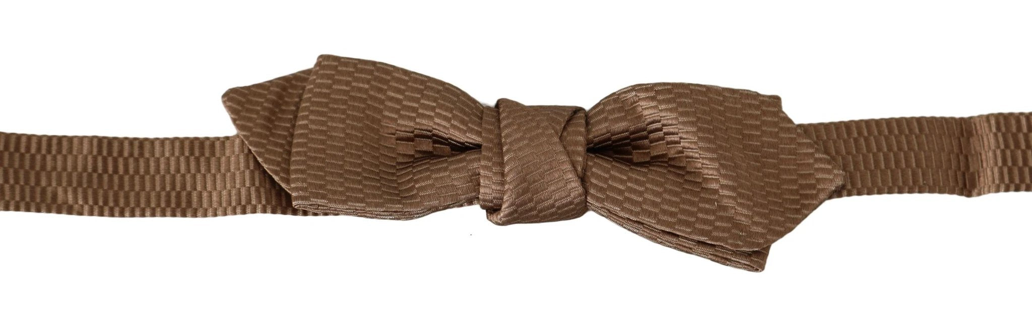 Dolce & Gabbana Men Brown Gold Adjustable Neck Papillon Bow Tie by Dolce & Gabbana
