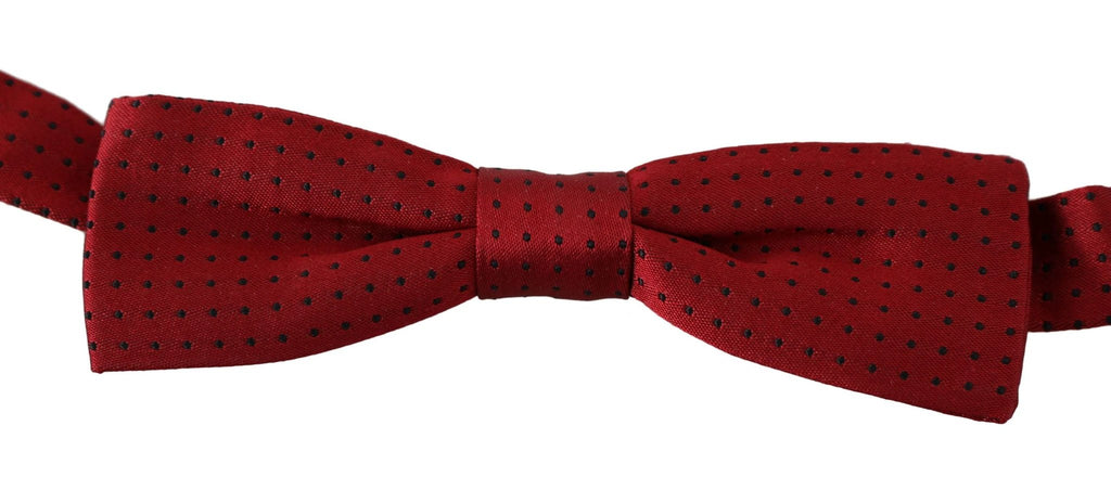 Dolce & Gabbana Red Dotted Silk Adjustable Neck Papillon Bow Tie by Dolce & Gabbana