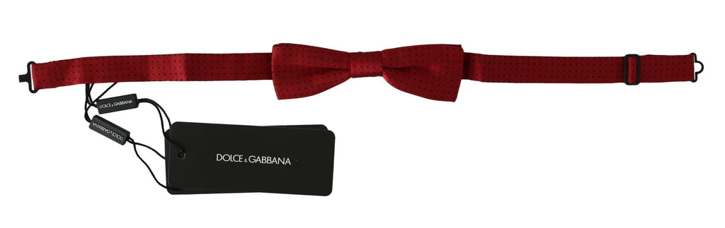 Dolce & Gabbana Red Dotted Silk Adjustable Neck Papillon Bow Tie by Dolce & Gabbana