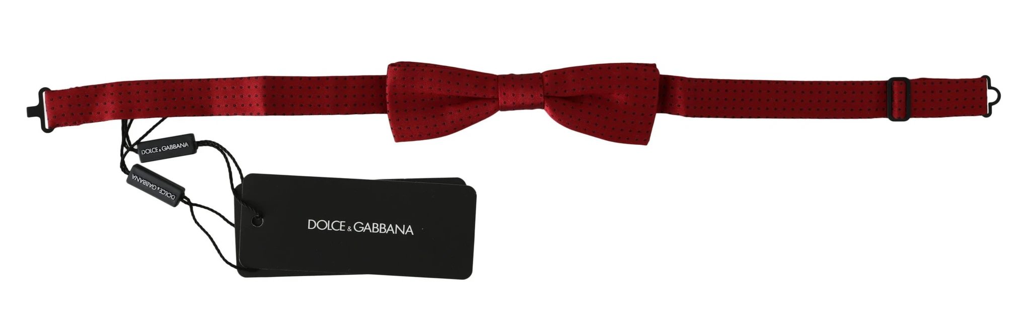 Dolce & Gabbana Red Dotted Silk Adjustable Neck Papillon Bow Tie by Dolce & Gabbana