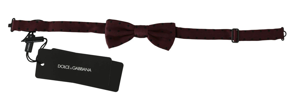 Dolce & Gabbana Purple Dotted Silk Adjustable Neck Papillon Bow Tie by Dolce & Gabbana