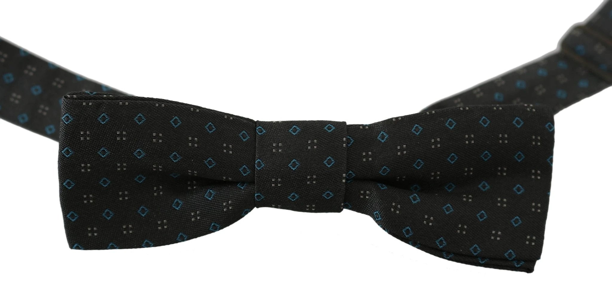 Dolce & Gabbana Men Gray Pattern Silk Adjustable Neck Papillon Bow Tie by Dolce & Gabbana