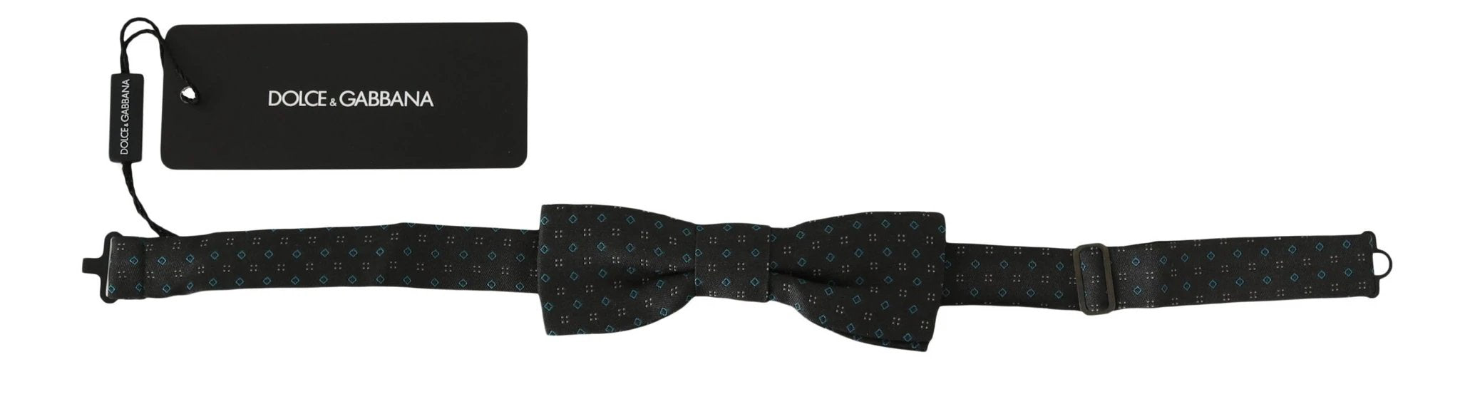 Dolce & Gabbana Men Gray Pattern Silk Adjustable Neck Papillon Bow Tie by Dolce & Gabbana