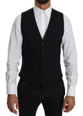 Dolce & Gabbana Blue Wool Waistcoat Formal Gilet Vest by Dolce & Gabbana