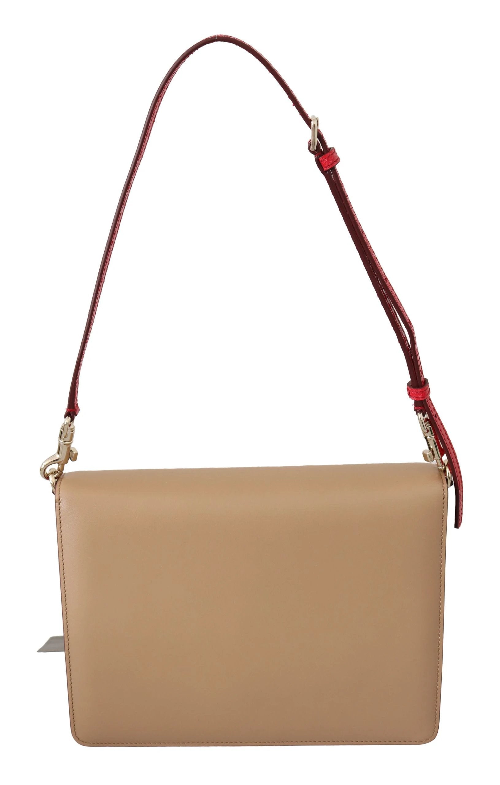 Dolce & Gabbana Purple Beige Red Leather Crossbody Purse Bag by Dolce & Gabbana