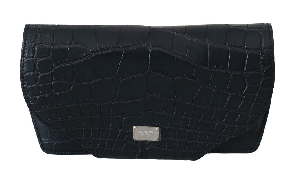Dolce & Gabbana Blue Crocodile Eyewear Sunglasses Case Cover Pouch by Dolce & Gabbana