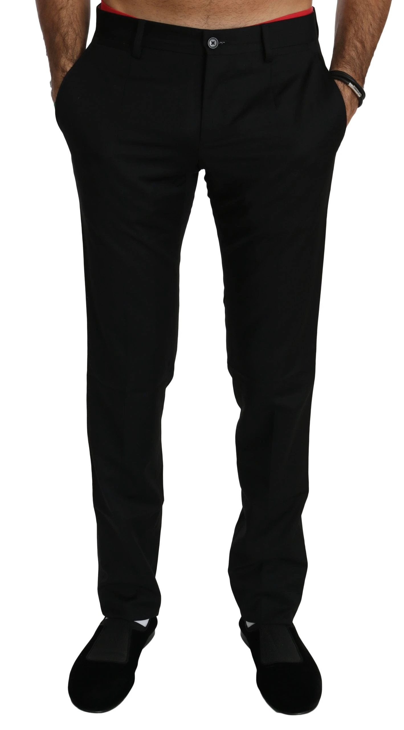 Dolce & Gabbana Black Dress Formal Trouser Mens Wool Pants by Dolce & Gabbana