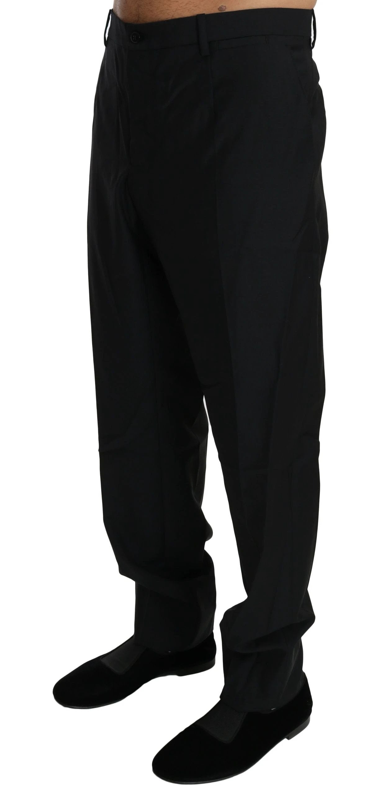 Dolce & Gabbana Black Dress Formal Trouser Men Wool Pants by Dolce & Gabbana