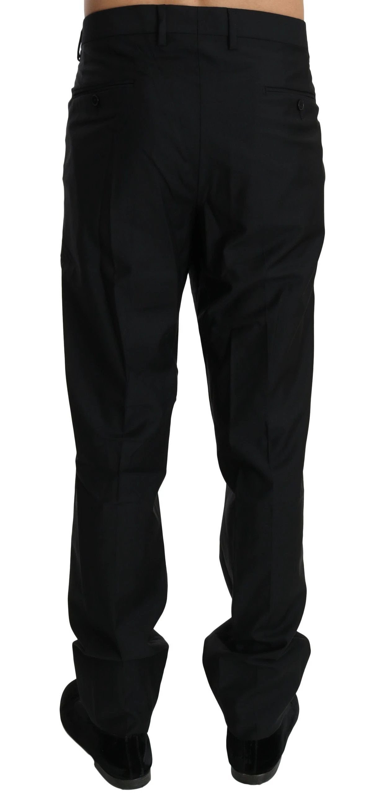 Dolce & Gabbana Black Dress Formal Trouser Men Wool Pants by Dolce & Gabbana