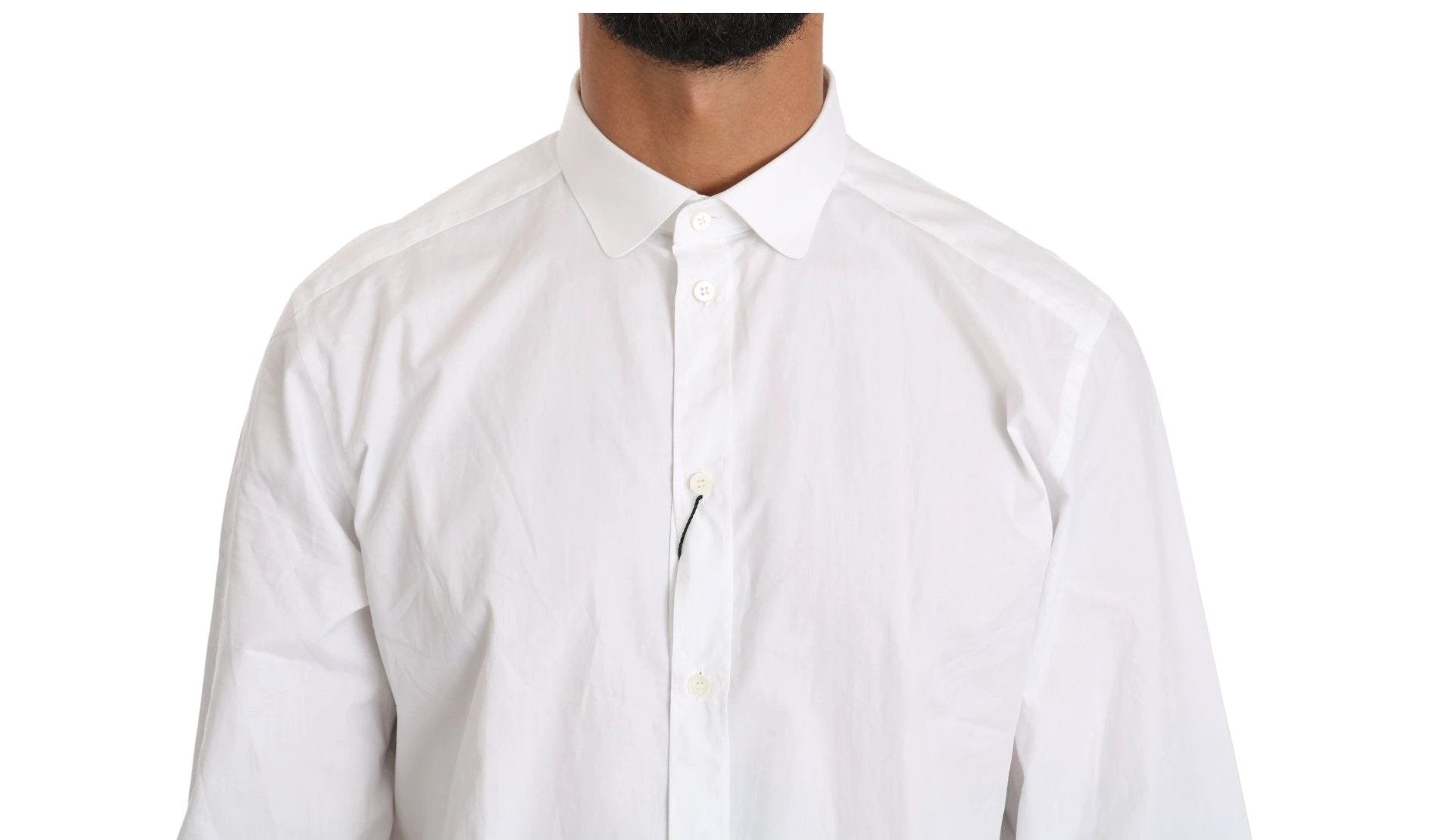 Dolce & Gabbana White Cotton Long Sleeve Top Shirt by Dolce & Gabbana