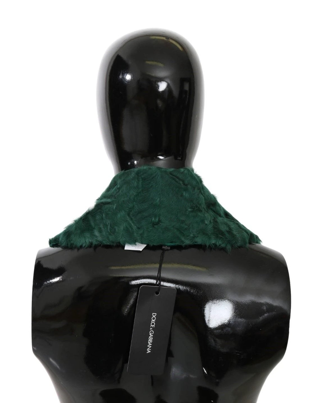 Dolce & Gabbana Green Fur Shoulder Collar Wrap Lambskin Scarf by Dolce & Gabbana