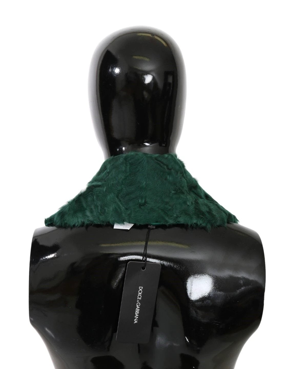 Dolce & Gabbana Green Fur Shoulder Collar Wrap Lambskin Scarf by Dolce & Gabbana