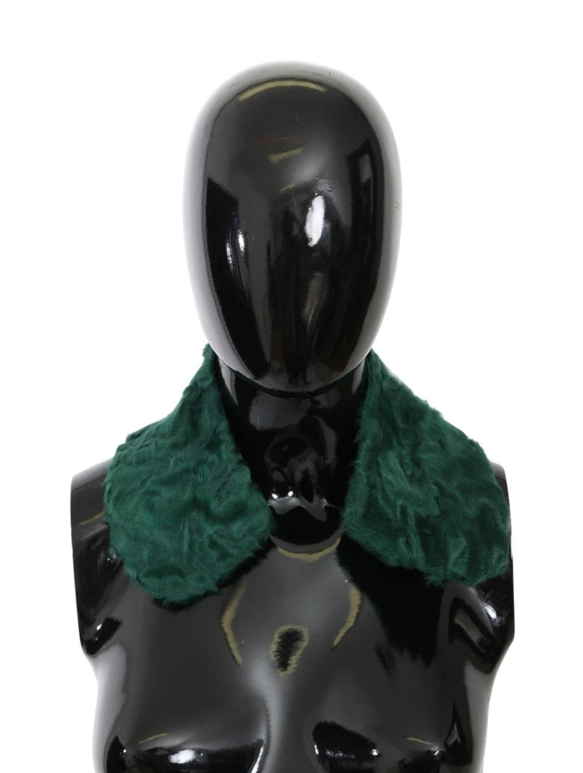 Dolce & Gabbana Green Fur Shoulder Collar Wrap Lambskin Scarf by Dolce & Gabbana