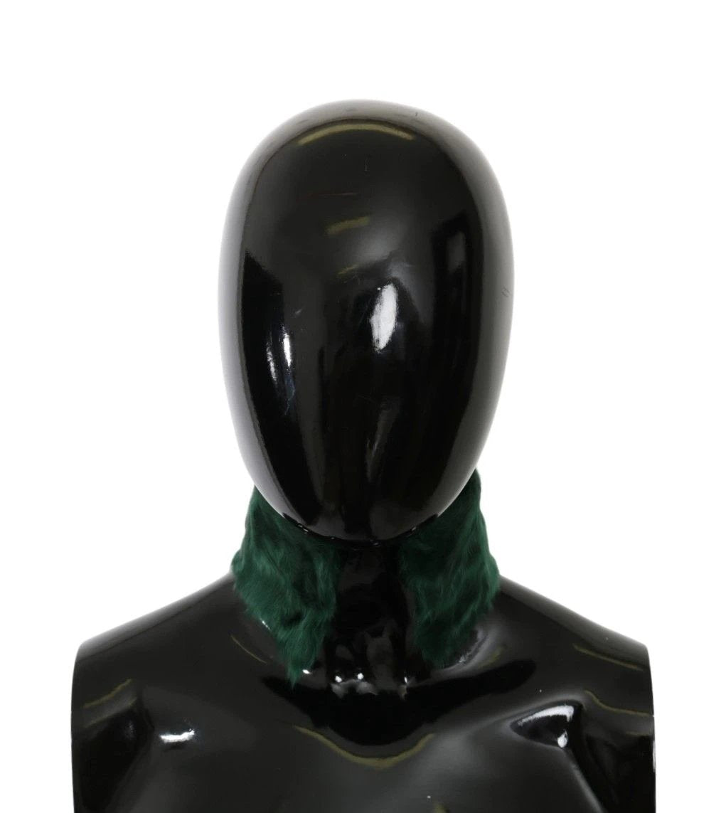 Dolce & Gabbana Green Fur Neck Collar Wrap Lambskin Scarf by Dolce & Gabbana