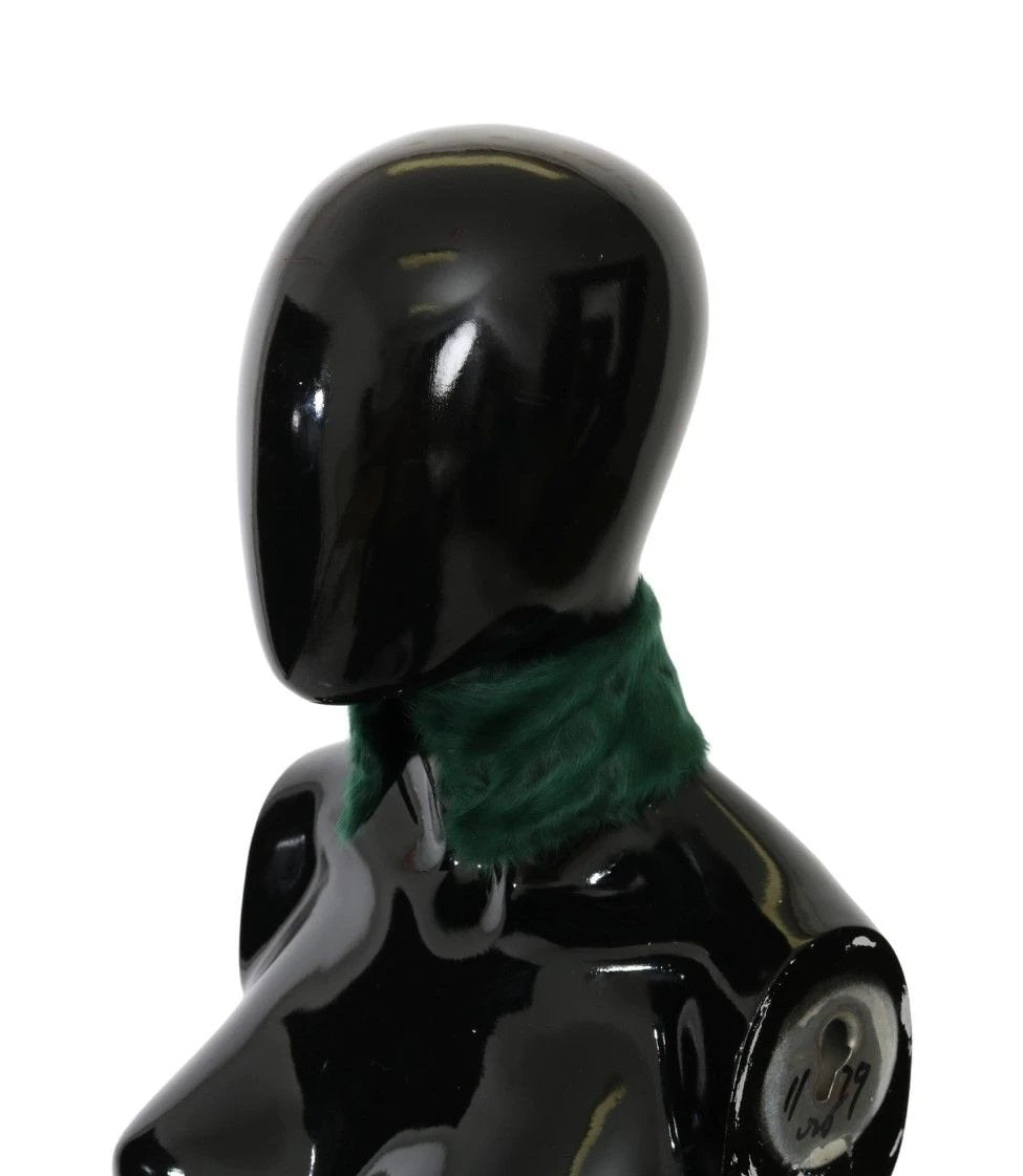 Dolce & Gabbana Green Fur Neck Collar Wrap Lambskin Scarf by Dolce & Gabbana