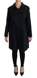 Dolce & Gabbana Coat Blue Cotton Women Trench Jacket by Dolce & Gabbana