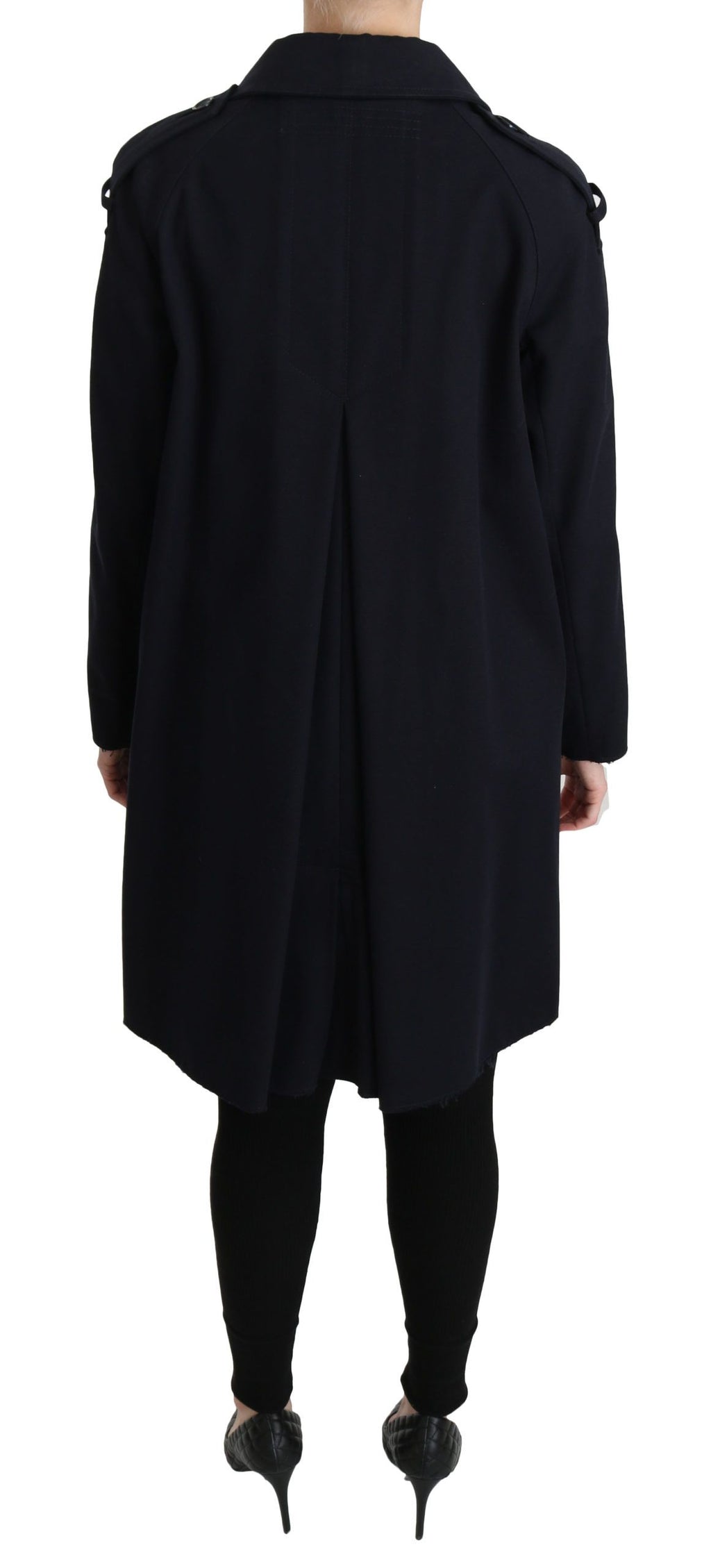 Dolce & Gabbana Coat Blue Cotton Women Trench Jacket by Dolce & Gabbana