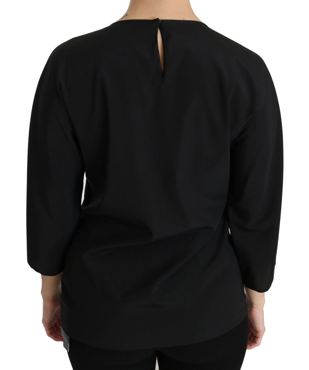 Dolce & Gabbana Black #dgfamily Top T-shirt Silk Blouse by Dolce & Gabbana