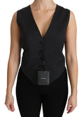 Dolce & Gabbana Black Dotted Waistcoat Vest Blouse Top by Dolce & Gabbana
