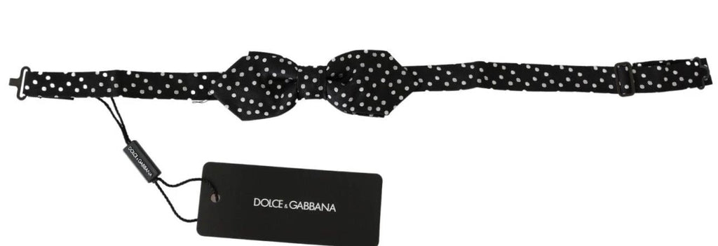 Dolce & Gabbana Black Polka Dots Mens Necktie Papillon 100% Silk Bow Tie by Dolce & Gabbana