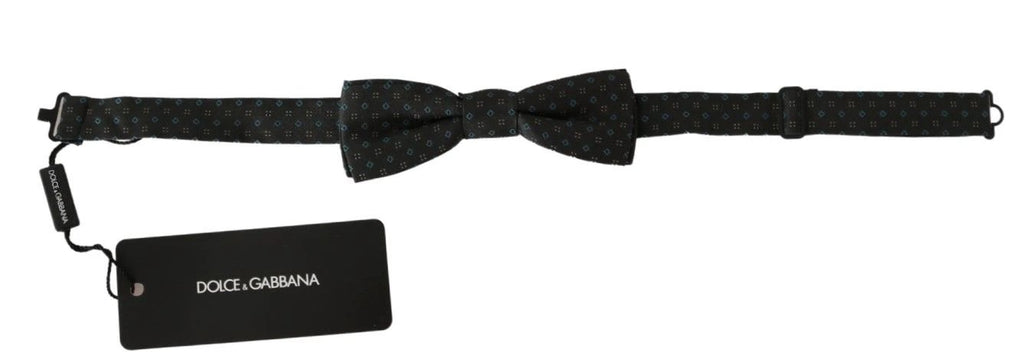 Dolce & Gabbana Gray Patterned Mens Necktie Papillon 100% Silk Bow Tie by Dolce & Gabbana