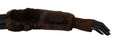 Dolce & Gabbana Brown Elbow Length Finger Less Fur Gloves by Dolce & Gabbana