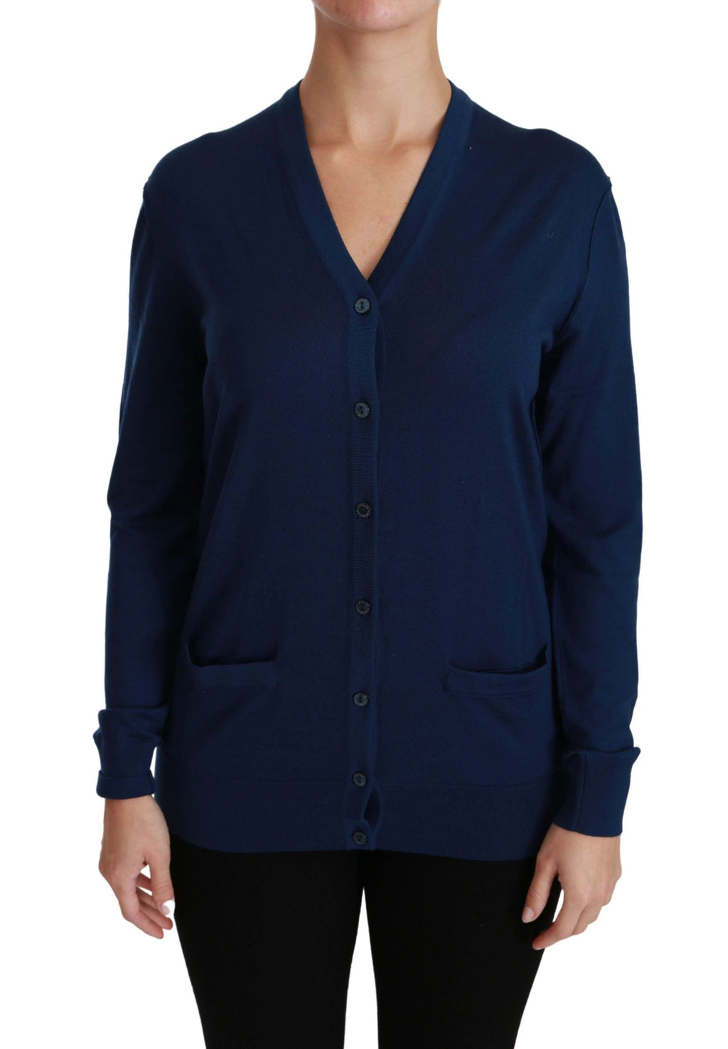 Dolce & Gabbana Blue Button Cardigan Virgin Wool Sweater by Dolce & Gabbana