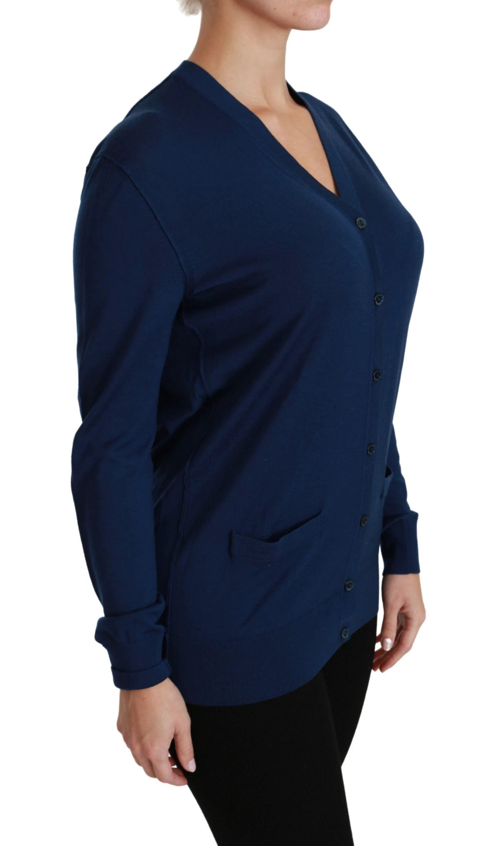 Dolce & Gabbana Blue Button Cardigan Virgin Wool Sweater by Dolce & Gabbana